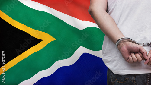Fotografie A man getting under arrest in South Africa