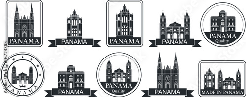 Panama set. Isolated Panama on white background