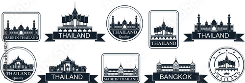 Thailand set. Isolated Thailand on white background