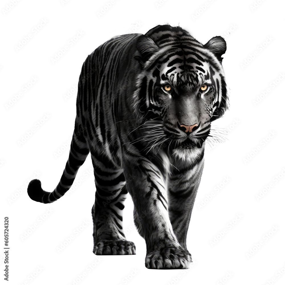 Obraz premium black tiger isolated on white