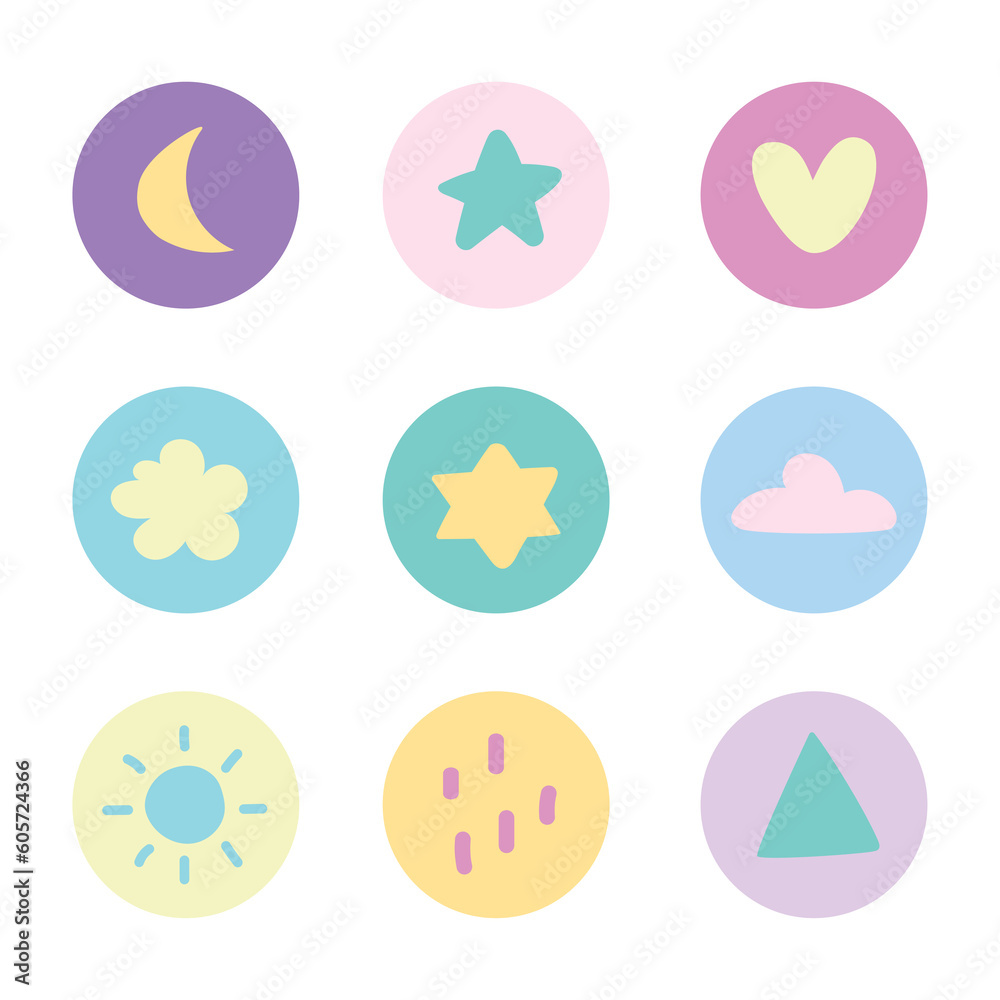 Cute stories highlights covers doodle handdrwan for social media. Abstract art Cute stories highlights covers doodle handdrwan for social media. Abstract art