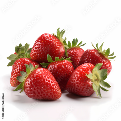 Pile Of Strawberry On White Background Realistic Illustration