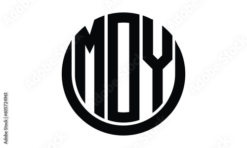 MOY shield with round shape logo design vector template | monogram logo | abstract logo | wordmark logo | lettermark logo | business logo | brand logo | flat logo.	 photo