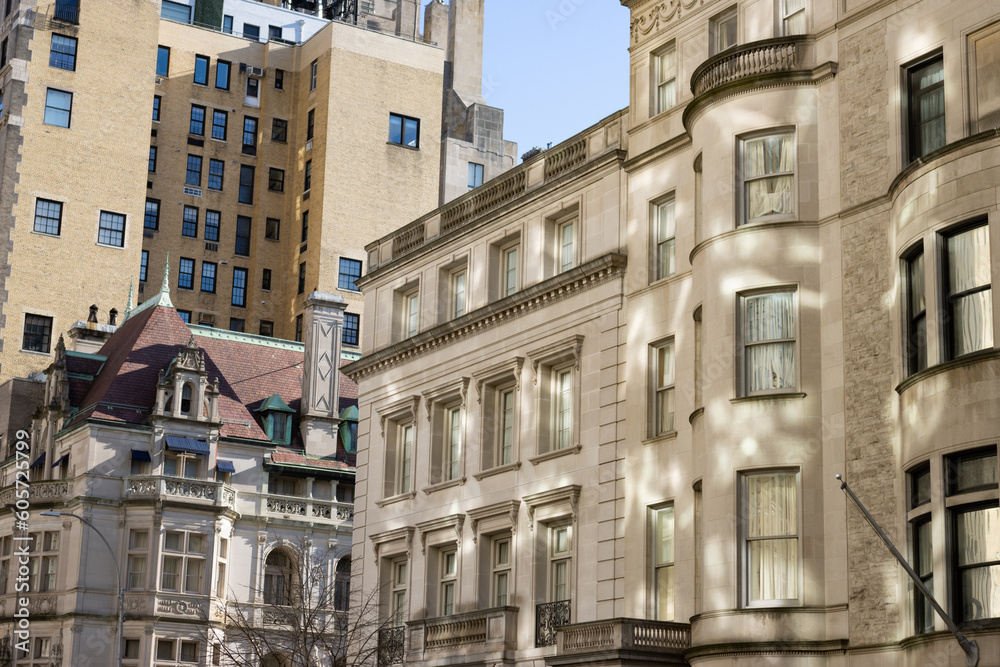 Row of Beautiful Old Residential Buildings on the Upper East Side of New York City