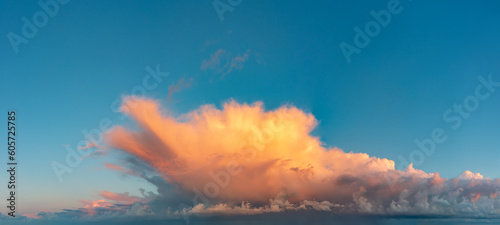 red clouds after sunset on a dark blue sky