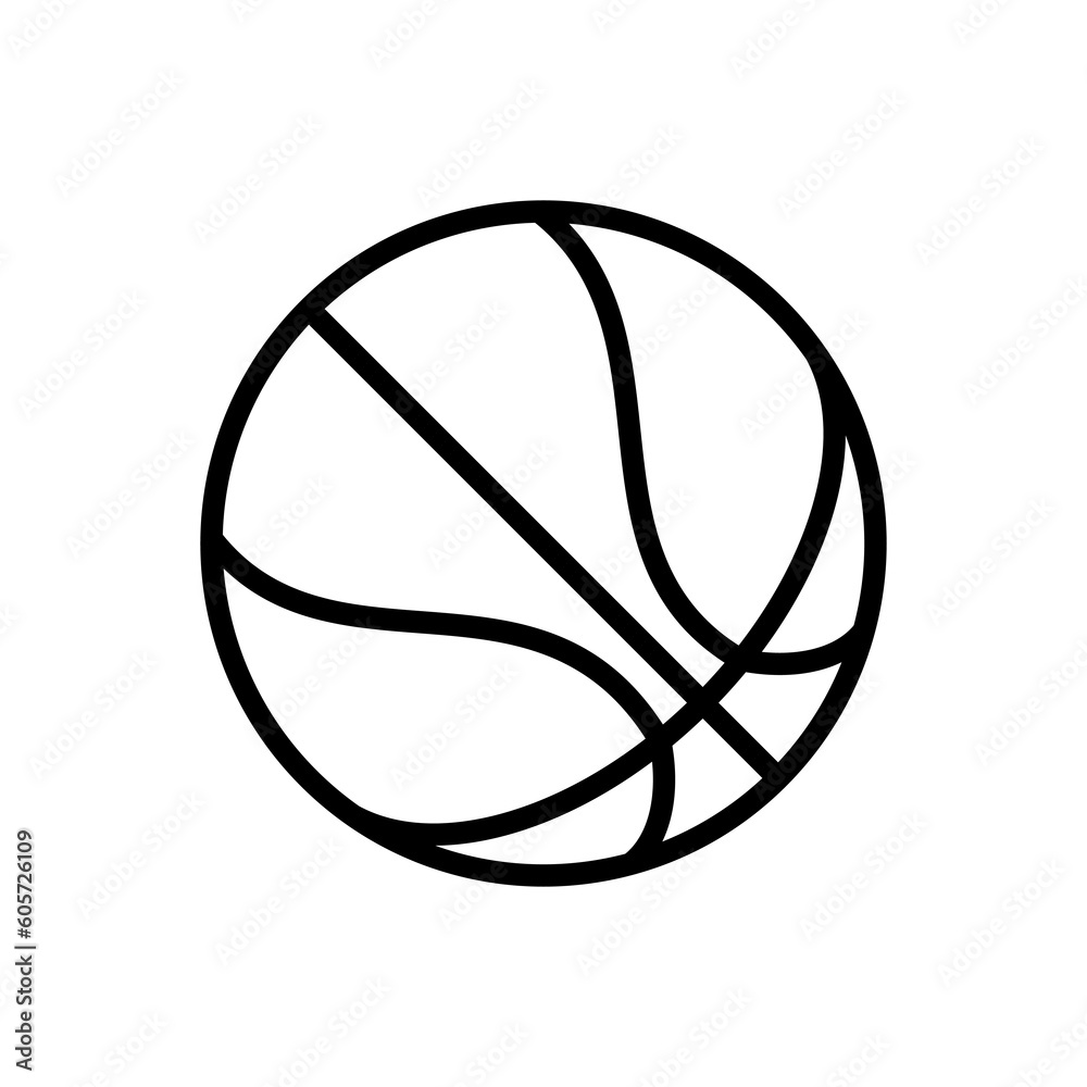 Basketball ball Minimalistic Flat Line Stroke Icon