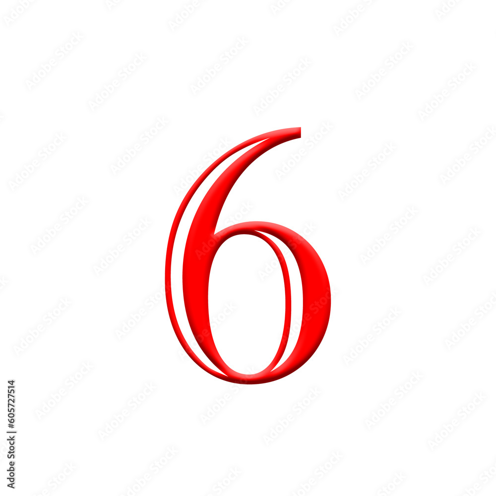 Red digits with shadows on transparent background Red digits with shadows on transparent background