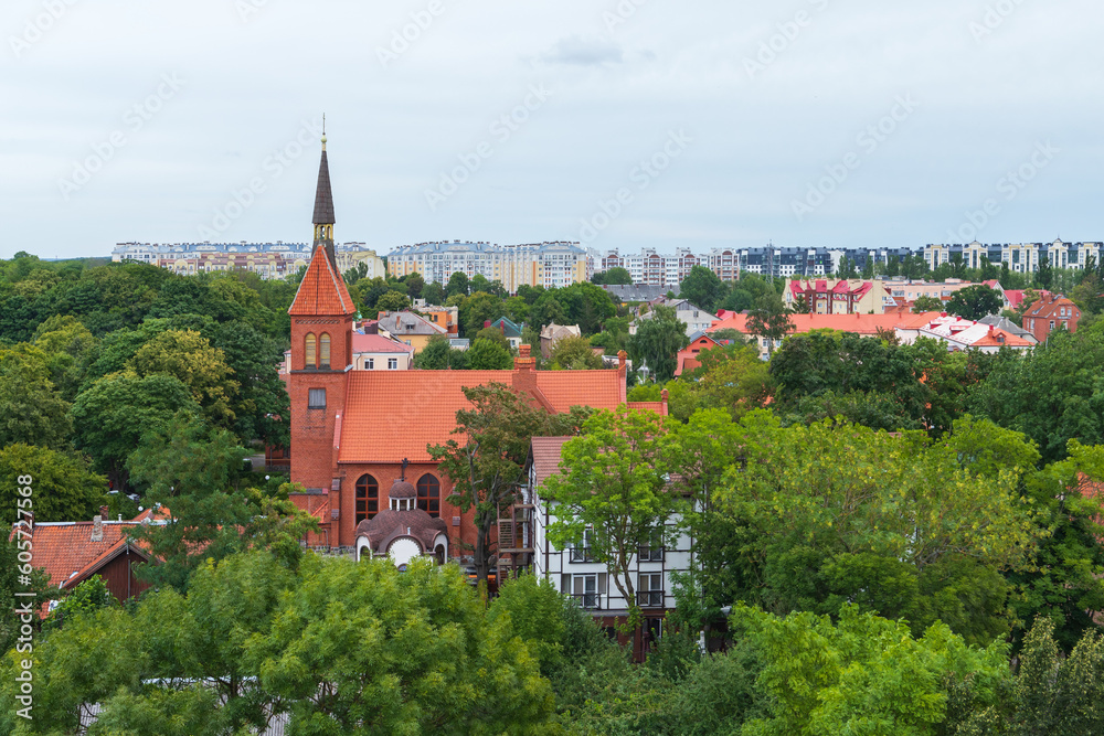 Zelenogradsk aerial photo with the Church of St. Adalbert