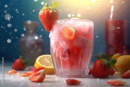 frozen strawberry lemonade. generated by AI