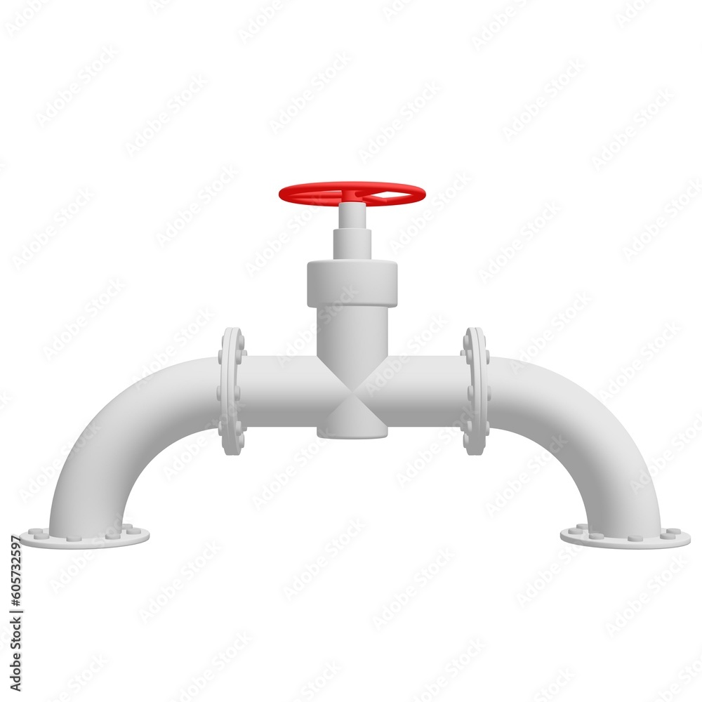 Red valve on the main gas pipeline Red valve on the main gas pipeline