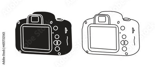 old photo camera isolated.Photo line vector icon minimalistic flat design.vector line photo icons set on white background.Digital photo camera. 3D Icon isolated on white background.Camera vector icon.