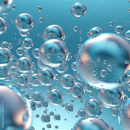 Soda bubbles bubble drops of water background