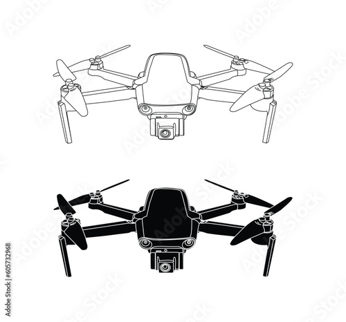helicopter isolated on white.drone quadrocopter with action camera.Set of modern air gadjet, quadrocopters and remote control. Flat cartoon style of aircrafts camera.Drone Video Camera vector icon. 