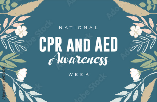 CPR and AED Awareness week background template