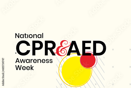 CPR and AED Awareness week background template