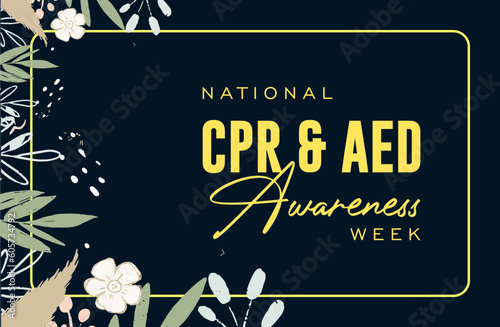 CPR and AED Awareness week background template