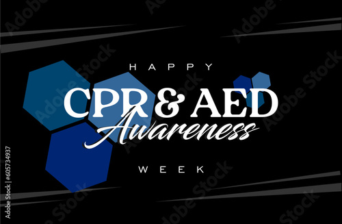 CPR and AED Awareness week background template