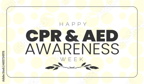 CPR and AED Awareness week background template