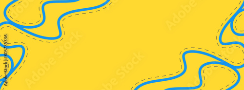 Yellow background with line blue banner design. Vector illustration. Eps10 