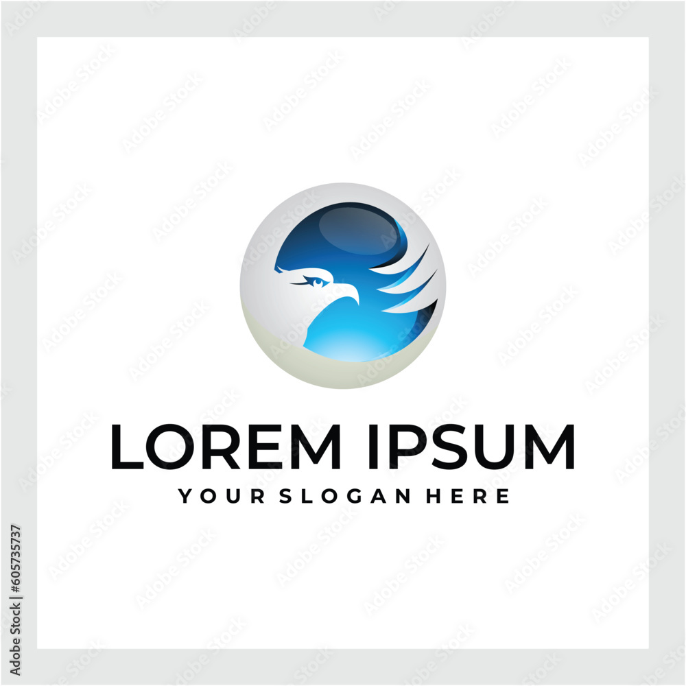 abstract ball with circular bird logo in modern style abstract ball with circular bird logo in modern style