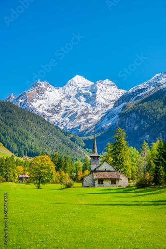 Beautiful Village nearby mountain, Switzerland