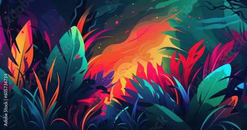 Exotic abstract background inspired by the jungle