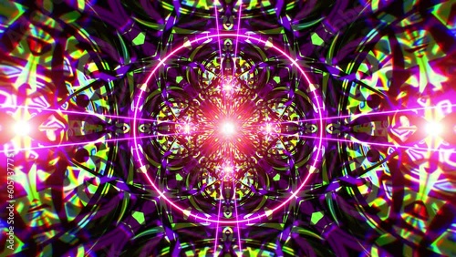 Fascinating neon color lights geometric vj loop