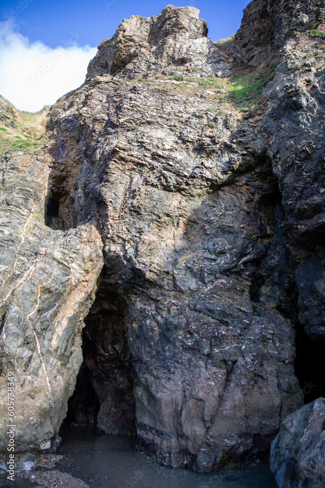 Surreal and beautiful cliffs at Perranporth Beach during low tide. Surreal and beautiful cliffs at Perranporth Beach during low tide.