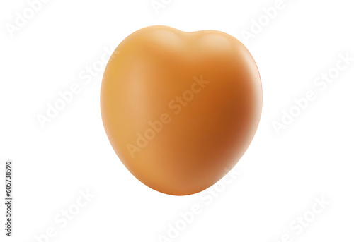 Heart shaped egg on transparent background, created with generative AI