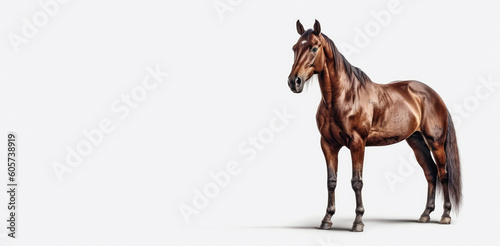 Horse isolated on white background  Generative AI