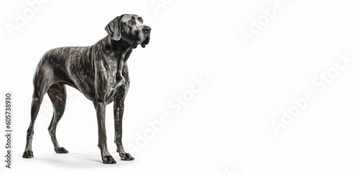 Great Dane dog isolated on white background, Generative AI