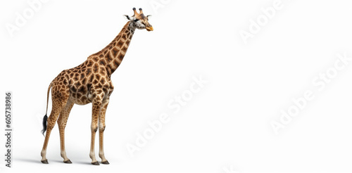 Giraffe isolated on white background  Generative AI