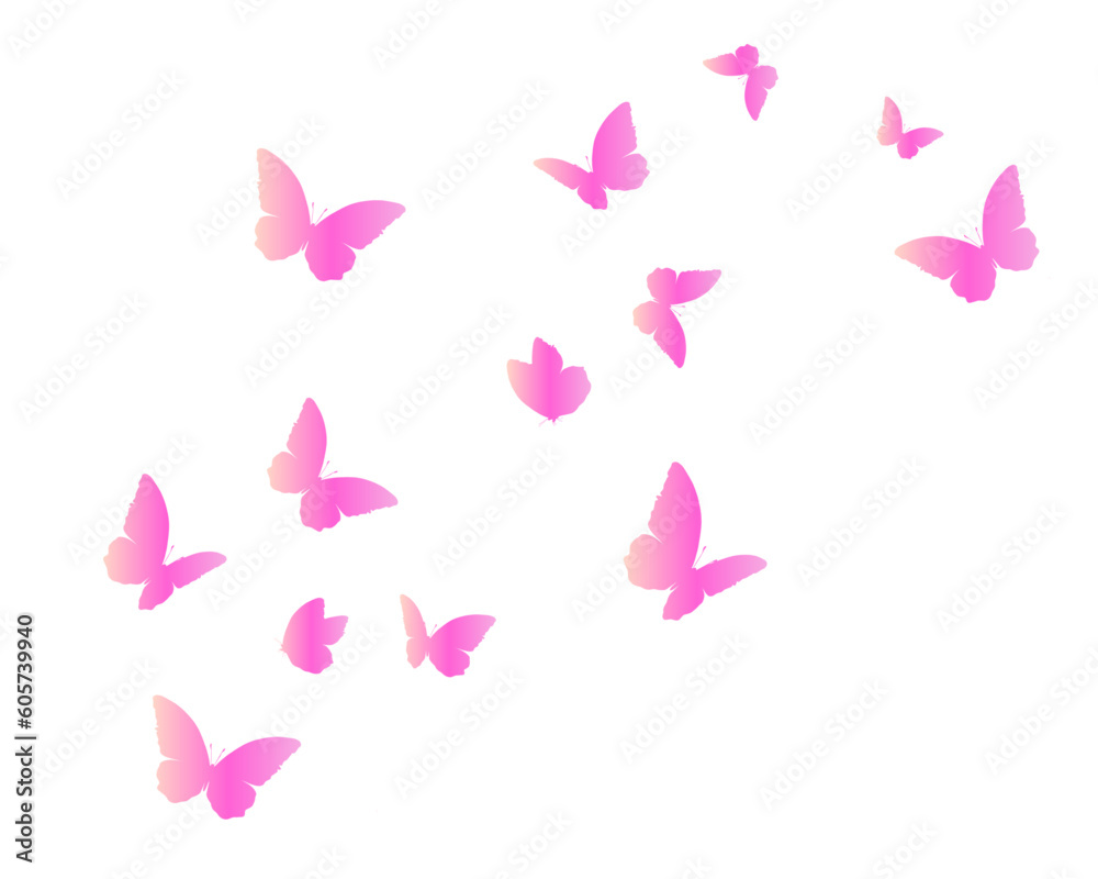 butterflies watercolor set flock