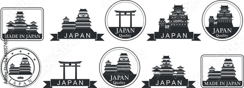 Japan set. Isolated Japan on white background