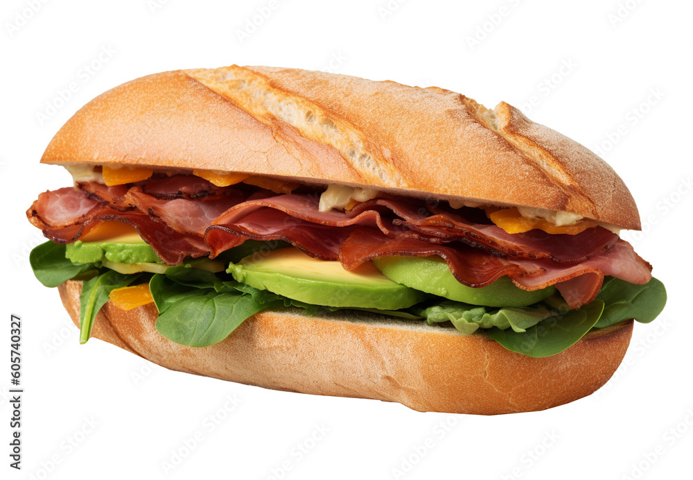 Australian Sandwich on transparent background. Generative AI. Australian Sandwich on transparent background. Generative AI.