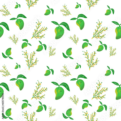 seamless pattern with green leaves