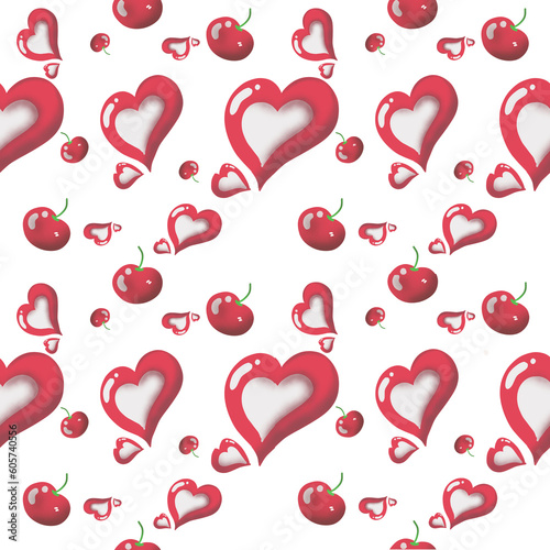 red hearts on white background