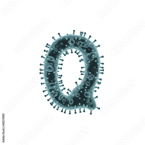 Virus or Covid 3D Alphabet or PNG Letters