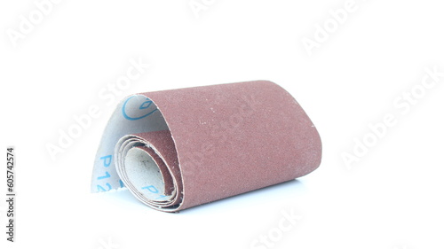 sandpaper roll isolated on white background