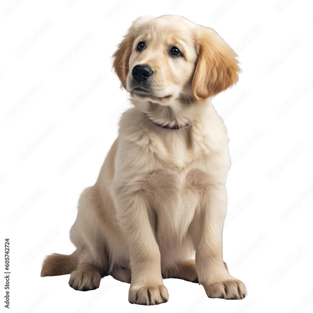Golden retriever puppy isolated on transparent background. Golden retriever puppy isolated on transparent background.