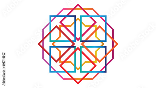 colorful ornament pattern suitable for background and wallpaper. Seamless vector pattern. Background texture in geometric ornamental style with different geometrical shapes of multiple colors.