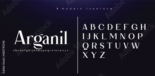 Lettering Minimalist Fashion. Elegant alphabet letters serif font and number. Typography fonts regular uppercase, lowercase.