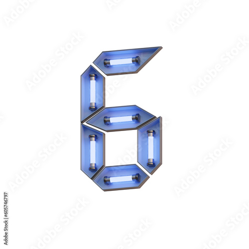 Futuristic Neon 3D Alphabet or PNG Letters
