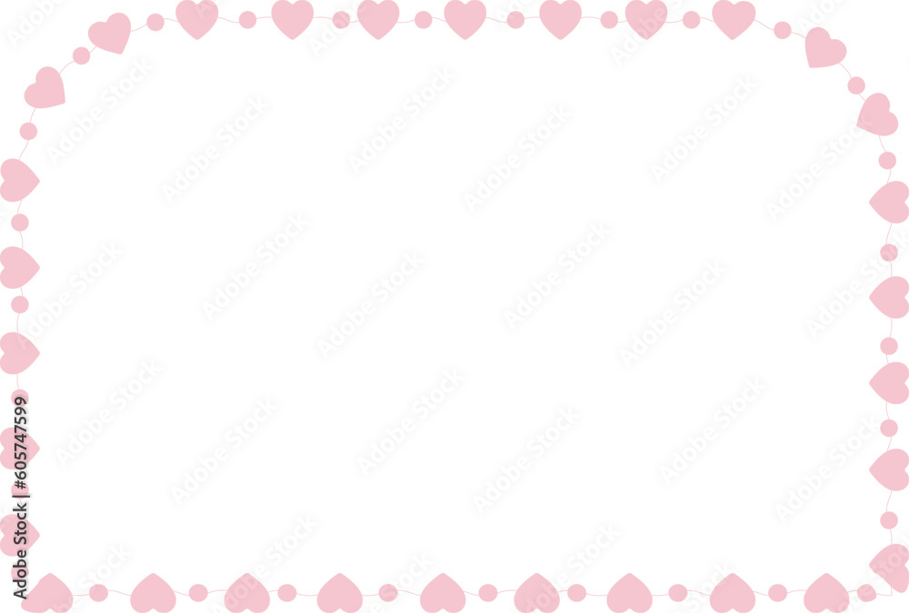 Round Same Side Corner Rectangle Shape frame flower border floral vector cute pink pastel decoration love pattern classic romantic photo frame design background wedding anniversary birthday valentine 