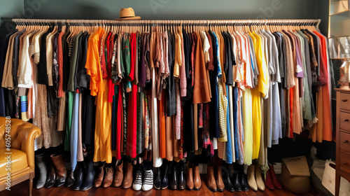 Incredible closet full of clothes.