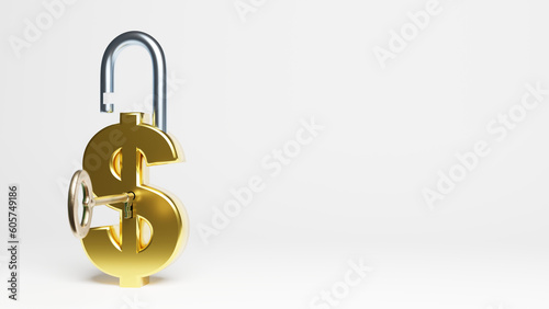 Dollar symbol padlock