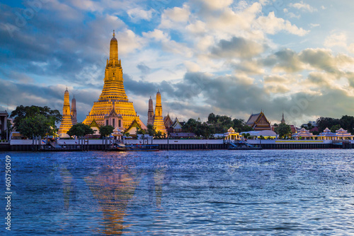 Wat Arun, Thailand,Wat Arun Temple of Bangkok view during sunset dusk