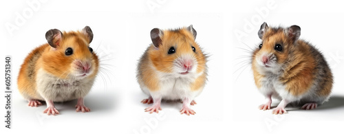 Group of Hamster animal isolated on white background, Generative AI