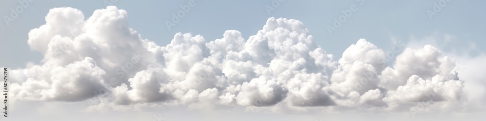 View on a soft white fluffy clouds as background. Generative ai