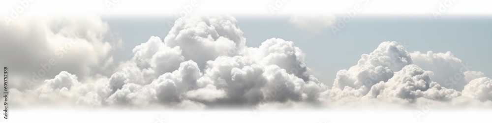 View on a soft white fluffy clouds as background. Generative ai View on a soft white fluffy clouds as background. Generative ai